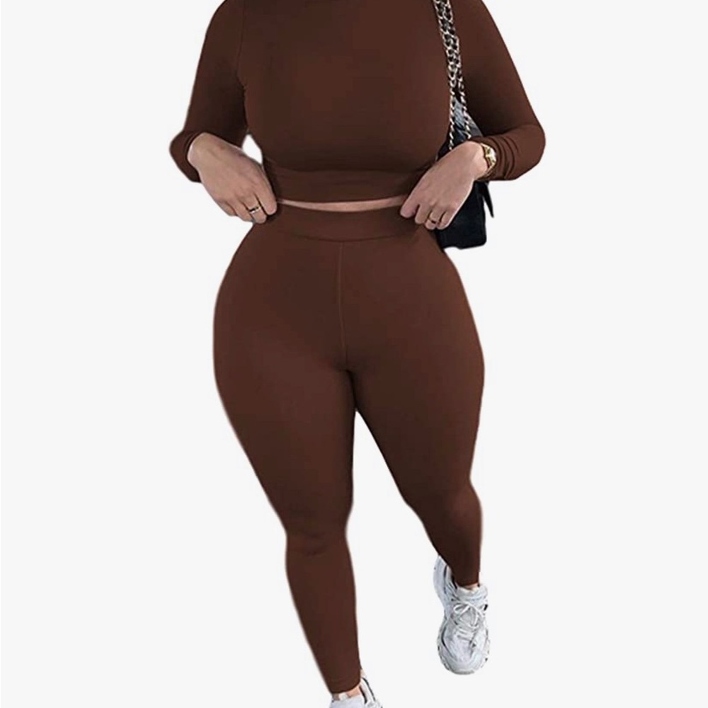 Brown workout matching set